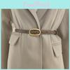Classic Solid Color Leather Belt For Women With Alloy Buckle For Casual And Office Wear