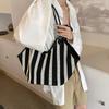 Повседневная сумка для хранения покупок большой вместимости, сумка-шоппер-корзина, полосатая сумка, лето