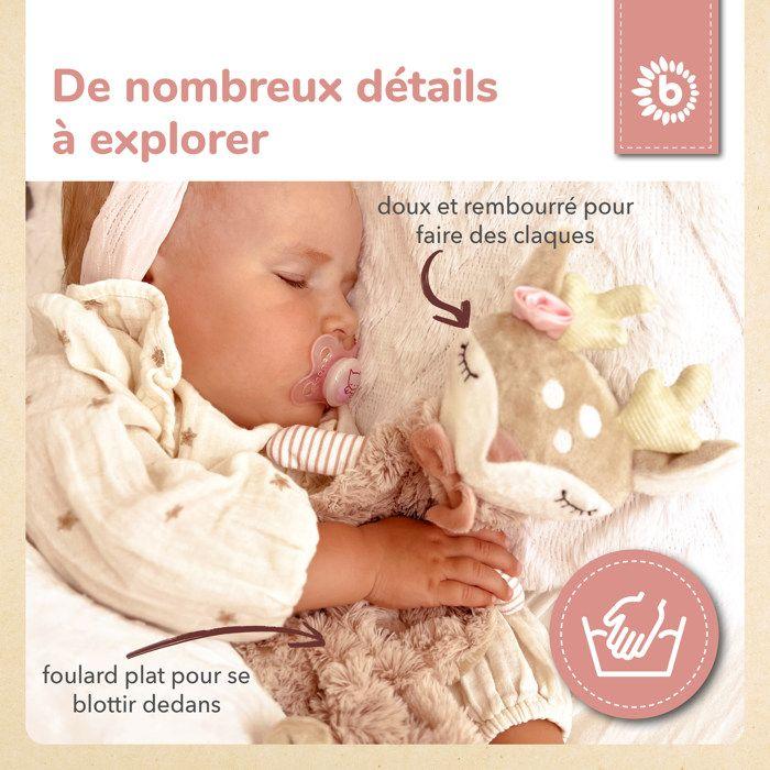 Jouet pour bébé - bieco - peluche chevreuil ella - doudou plat - 36x28x3 cm - mixte