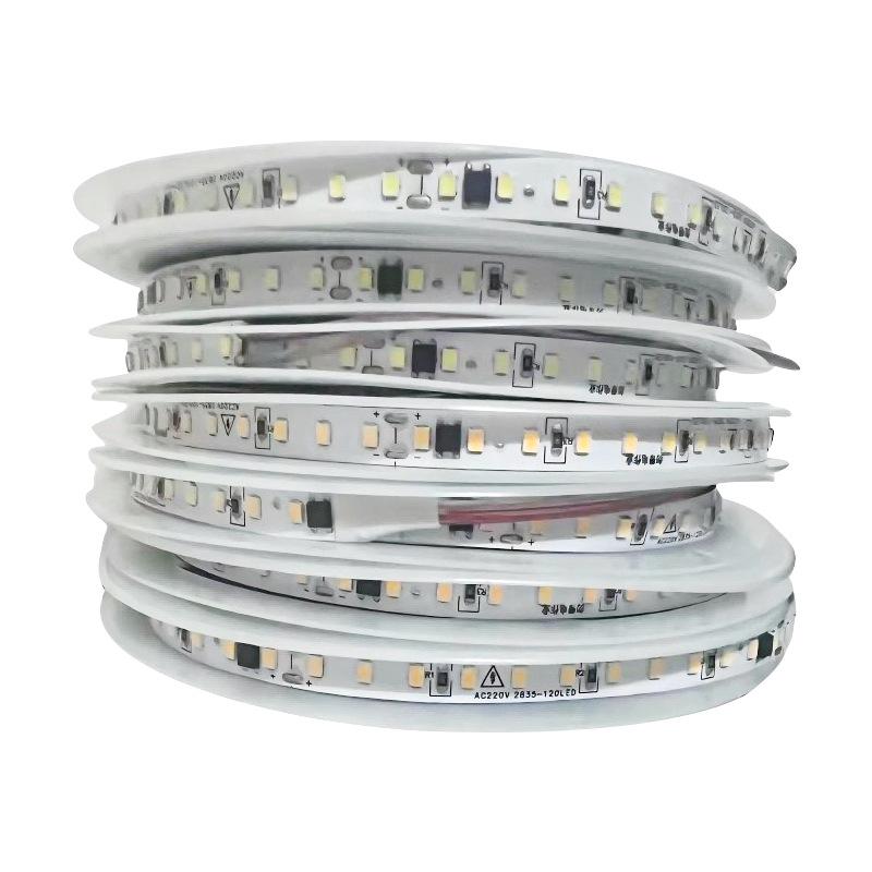 220V LED Self-Adhesive Linear Light Strip, 2835 Soft Light for Troughs and Counters, Driver-Free.
