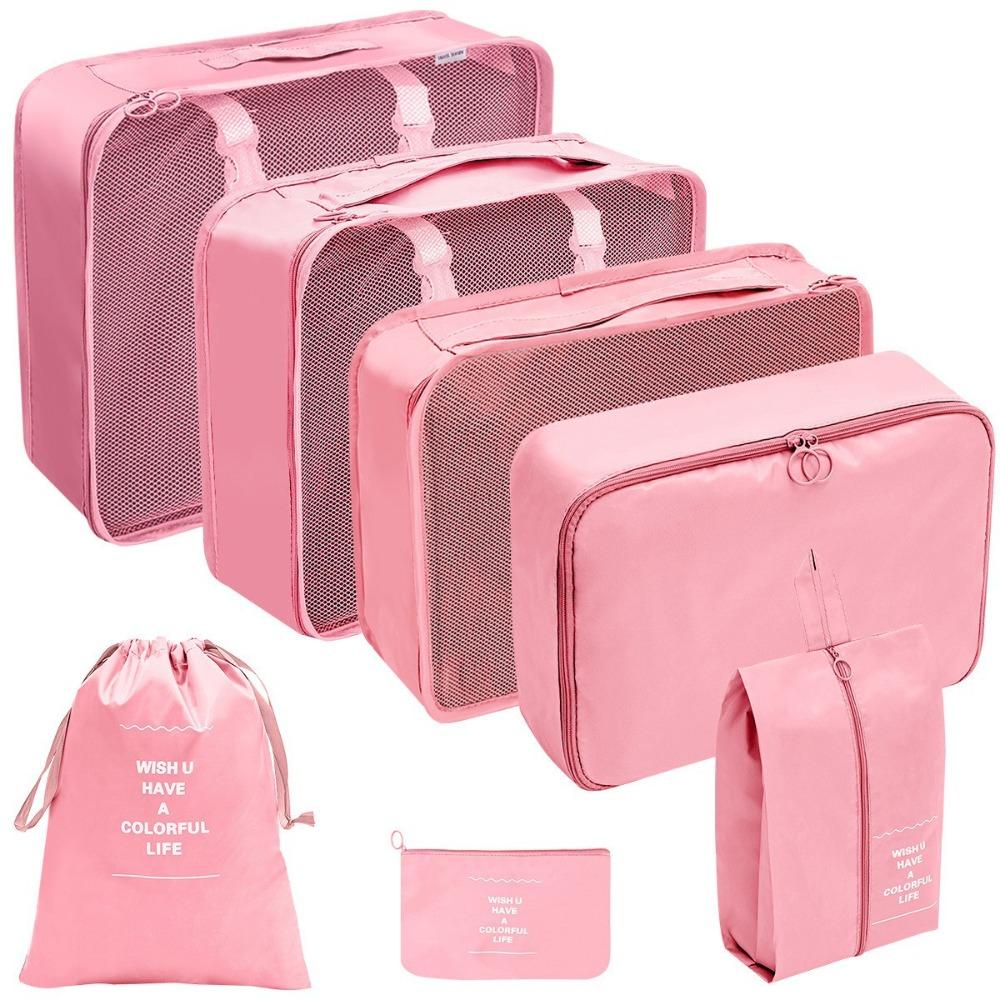 7Pcs/Set Large Capacity Suitcase Packing Cubes Set Folding Clothes Shoe Tidy Pouch Wardrobe