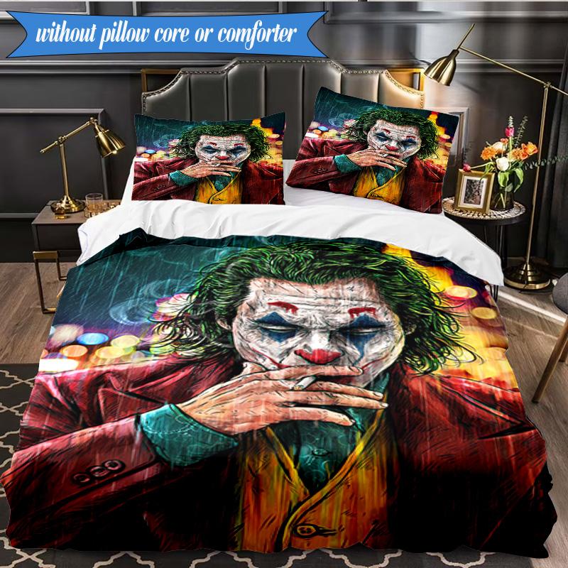 Abstract clown Pattern 3pcs K-pop music group Bedding set,Ideal for Bedroom, Dormitory,Including Duvet Cover And 2pcs Pillowcases,Fan gifts