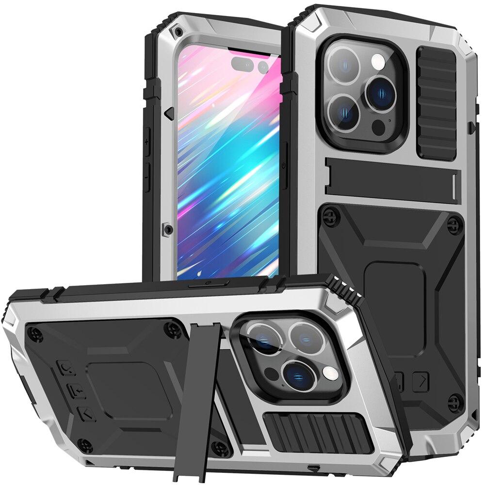 Цельнометаллический бронированный сверхпрочный чехол для Apple Iphone 14 13 12 Pro Max, защита экрана камеры, противоударный чехол для телефона