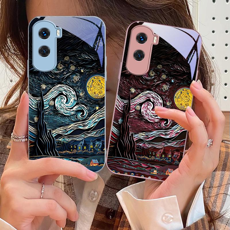 Масляная живопись Звездное небо Для Honor 30 50 50SE 70 Pro 90 200 200Pro Magic 4 5 7 Lite X9c Smart X50i Plus X9 X30 Стеклянный чехол для телефона