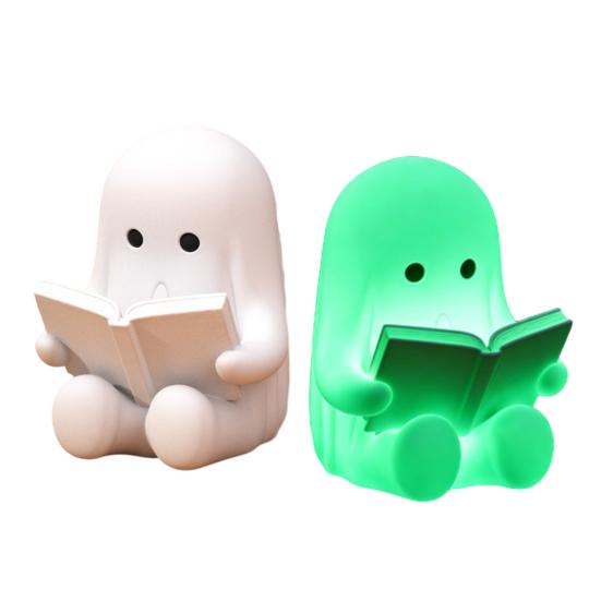 Фигурка Yousheng Ghost Reading Book, Милая мини-статуэтка призрака, сидящего, 3D-печать, для Хэллоуина, книжной полки, стола, интерьера дома