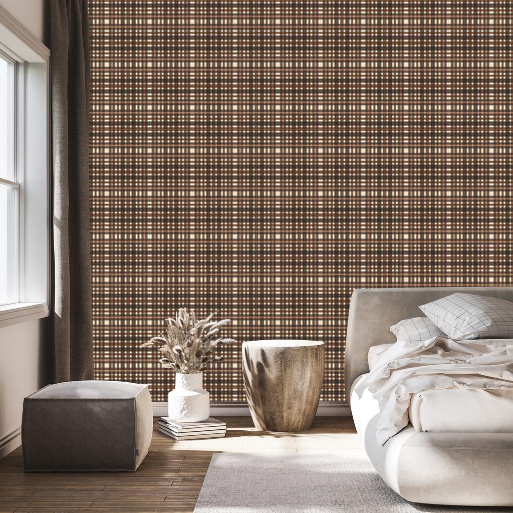 Brown Checkered Wallpaper Brown, Rust, and Orange 50x1000