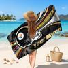 Pittsburgh Steelers Customized Name Text Beach Towel, Soft Absorbent Towel Beach Pool Travel Personal Gift