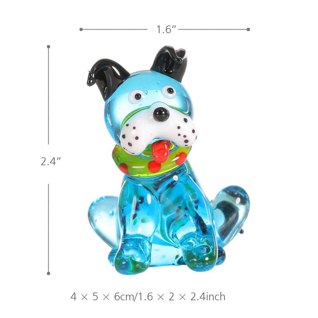 Tooarts синяя сидящая на корточках собака в подарок стеклянный орнамент фигурка животного ручной работы домашний декор многоцветный