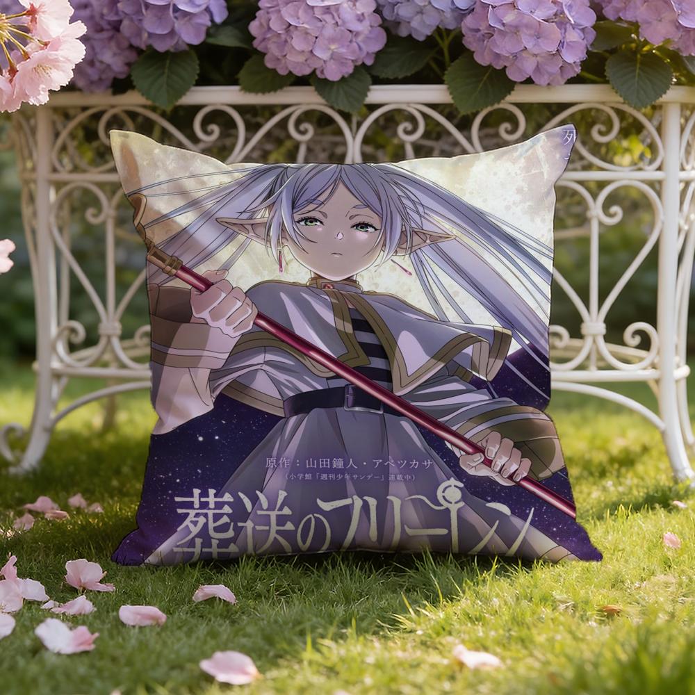 Аниме F-Frieren B-Beyond Journeys Наволочка для подушки Домашняя и автомобильная Двухцелевая наволочка: Двусторонняя конструкция для максимального комфорта