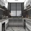 40cm Metal Brushed Silver Wall Sticker Stainless Steel Kitchen Living Room Refrigerator Countertop Adhesive Wallpaper