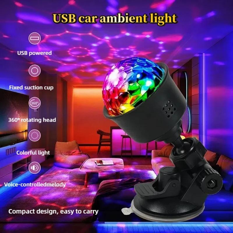5 В USB Питание RGB Светодиодный Сценический Диско DJ Свет Магический Танцевальный Проектор Атмосферный Шоу-Лампа для Автомобиля Рождественский Подарок KTV Вечеринка Клуб