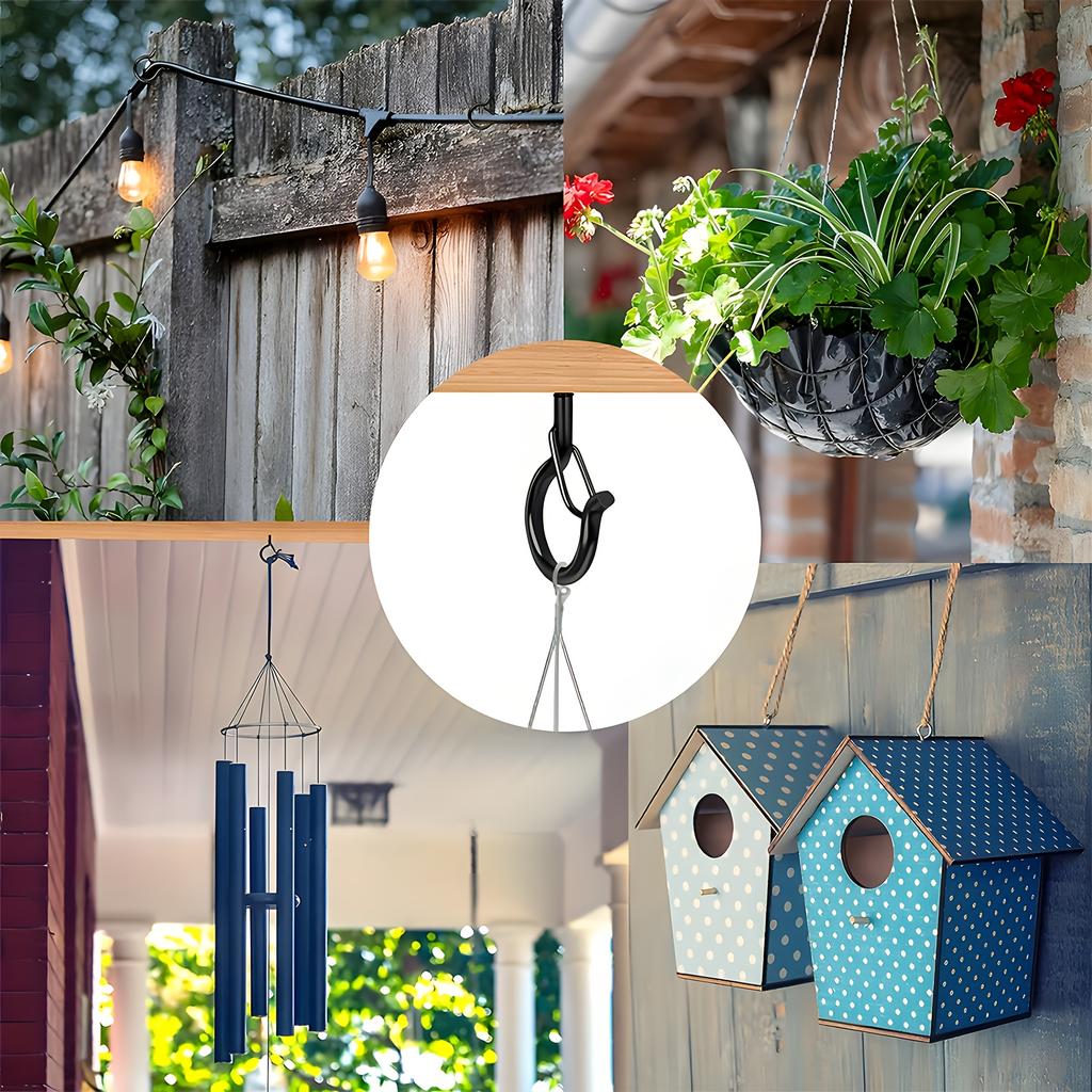 10Pcs/25Pcs/40Pcs Q-Type Hooks | Easy To Release, With A Safety Buckle Design, Suitable For Hanging Outdoor Halloween String Lights, Plant Baskets