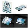 Ударопрочный кошелек-чехол из ПУ кожи с рисунком роя синих бабочек и слотами для карт для iPhone,Samsung,Huawei,Xiaomi,Moto,Tecno,Google,Nokia,Oppo,ZTE,Blackview.