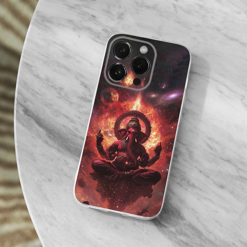 Ganesh Elephant God India Case For iPhone Max,13,XR,SE,12,15,Pro,17,Plus,11,14,16,X,XS,Mini Transparent Soft Cover