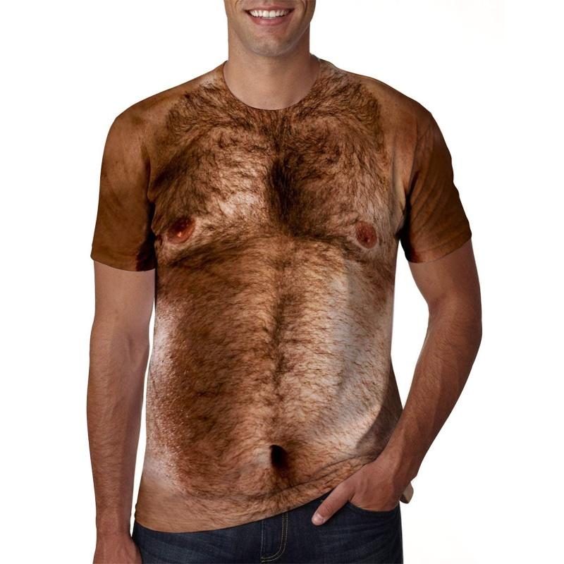 Ugly Body Pattern T Shirt For Men Fake Swimsuit 3D Printed Tees Casual Streetwear Short Sleeve O-Neck Tops Oversized T-Shirts