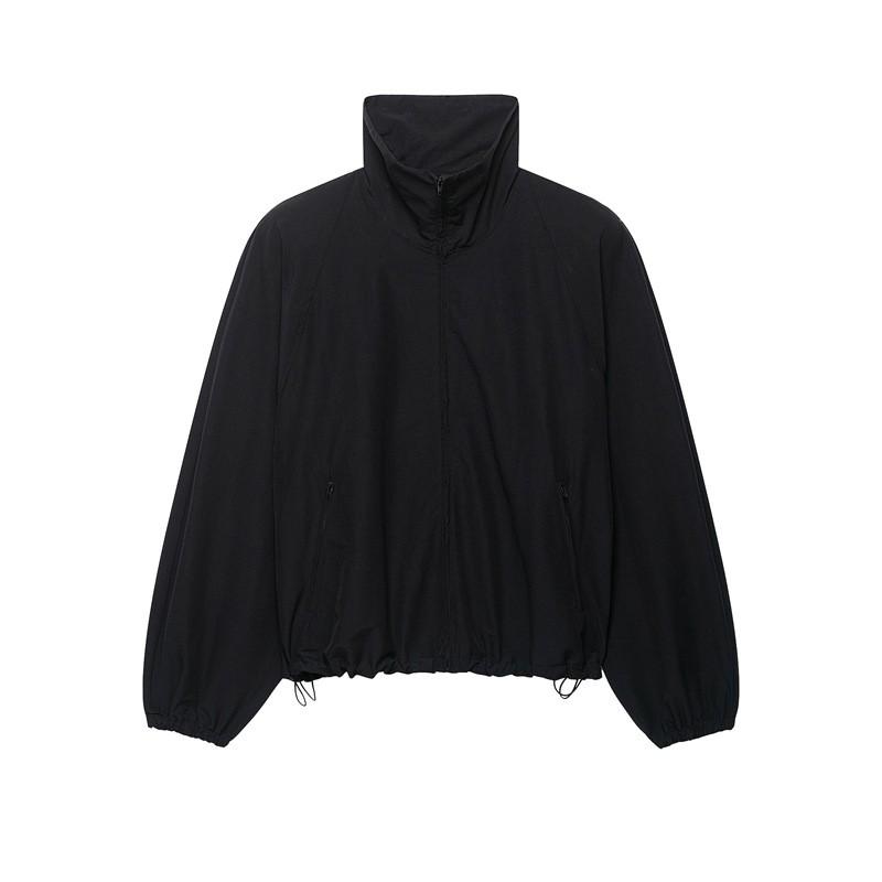 2026 Womens Casual Loose Solid Color Padded Shoulder Jacket Streetwear