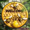 Garden Decoration, Wooden Hanging Decorative Signs, "WELCOME" Logo, Bee Pattern, 2D Graphic Products, Housewarming Gifts for Friends