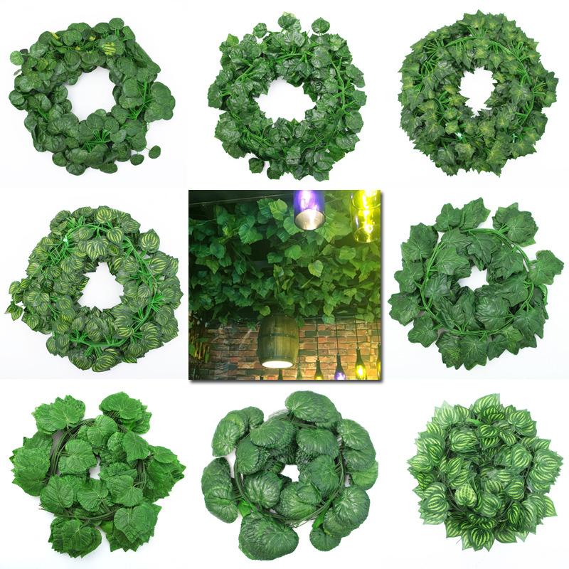 Simulated Vine Vine Vine Decoration Green Leaf Garden Ceiling Decor Climbing Tiger Vine Leaf Green Plant Simulation Plant Home Decor