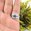 Swiss Blue Topaz Gemstone 925 Fine Silver Stylish Jewelry Handmade Wedding Ring RR-60-6