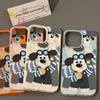 Oil Painting Cute Boss Dog for IPhone16/15p Lychee Pattern 14 for Apple 13 Mobile Phone Case 12 Sets