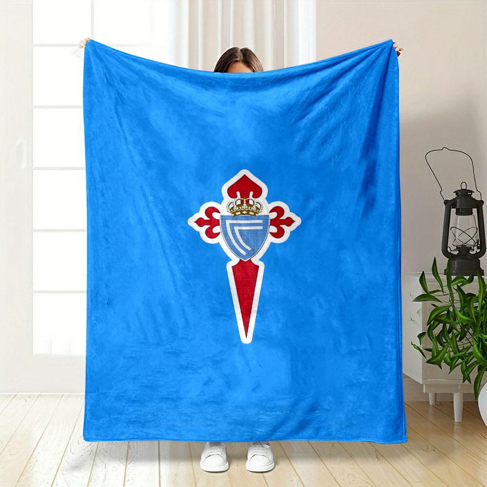 "Royal Shield and Red Cross Design" Patterned blanket, flannel, suitable for all seasons, home decor, warm and cozy