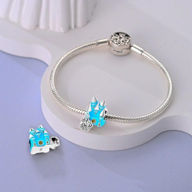 Подвески подходят для нового оригинального браслета, 100% стерлингового серебра 925 пробы, волшебная ведьма, светящийся замок енота, нежное изготовление ювелирных изделий своими руками