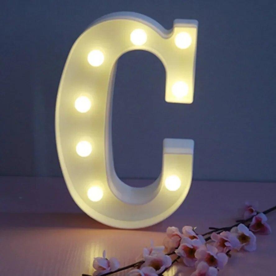 Alphabet Letter LED Lights Luminous Number Lamp Battery Warm Night Light for Home Wedding Birthday Christmas Party Decoration