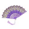 Bronzing Butterflies Folding Fan with Elegant Tassel Hollow Ribs Catwalks Dance Performance Photo Props Portable Summer Hand Held Fan