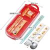 Skater Children's Cutlery Set, Lunch Box, Chopsticks, Spoon, Fork, Made in Japan, Sliding Cutlery, Name Stickers Included, Antibacterial, Trio Set, Br
