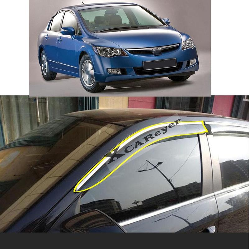 Для Honda Civic Sedan 8-го поколения 2006 2007 2008 2009 2010 2011 Наклейка на кузов автомобиля Пластиковый Дефлектор окна Дождевой/Солнцезащитный Козырек Вентиляционное отверстие