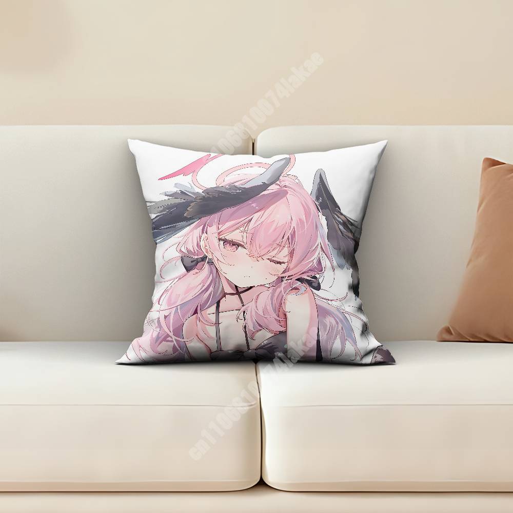 Blue Archive Shimoe Koharu Pillow Cover Sofa Couch Cushion Case Home Living Room Decoration