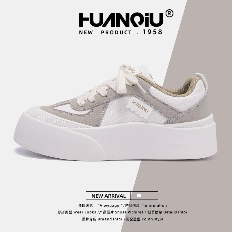 Global versatile niche platform shoes women's ZHQ68210 spring new retro Hong Kong style women's shoes trendy casual board shoes