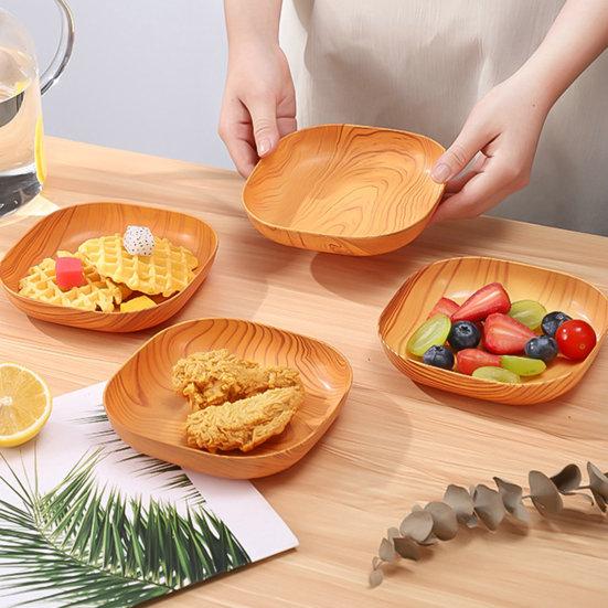 1 комплект фруктовых тарелок, поднос для пищевых костей, гладкая поверхность, лотки для хранения тортов, квадратная форма, прозрачная