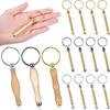VOFUN-12Pcs Woodturning Keychain Kit Wood Turning Accessories Mandrel Wood Turning Keychain For Woodworking Gifts