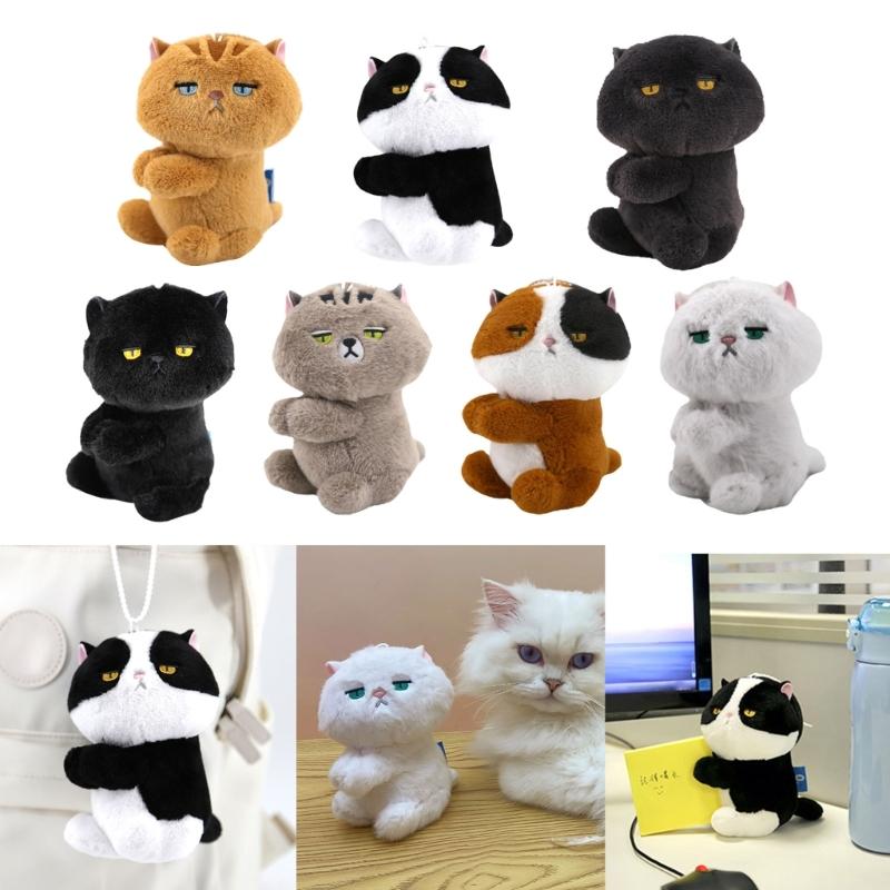 Adorable Kitty Clip Holder Multifunctional Fabric Cats Clip Pendant Keychain for Holding Small Objects in Place