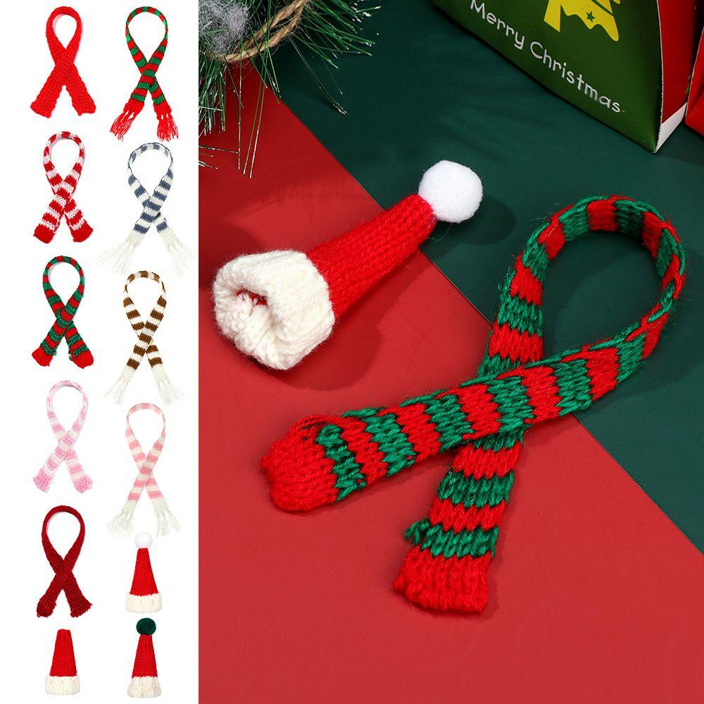 Аксессуары Миниатюрная одежда Кукольный шарф Шапка Вязаные шарфы Материал ручной работы Мини Рождественские шапки