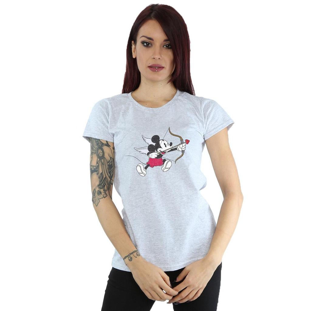 Disney Womens/Ladies Mickey Mouse Love Cherub Cotton T-Shirt