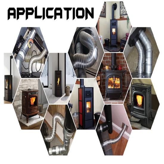Комплект воздухозаборника для пеллетной печи, устойчивый к коррозии, простая установка, алюминиевая гибкая вентиляционная труба