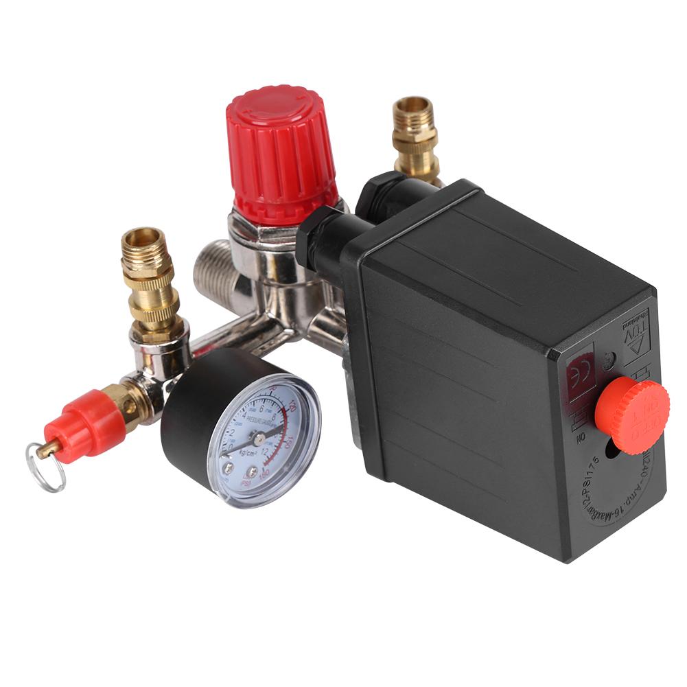 Регулятор давления компрессора 90 120 PSI с двойными манометрами