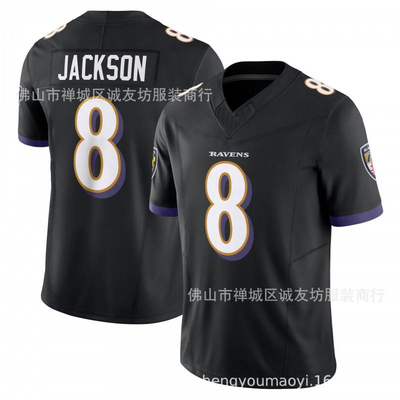 3rd Gen Football Jersey Ravens 8 Purple Mens Sports Shirt All