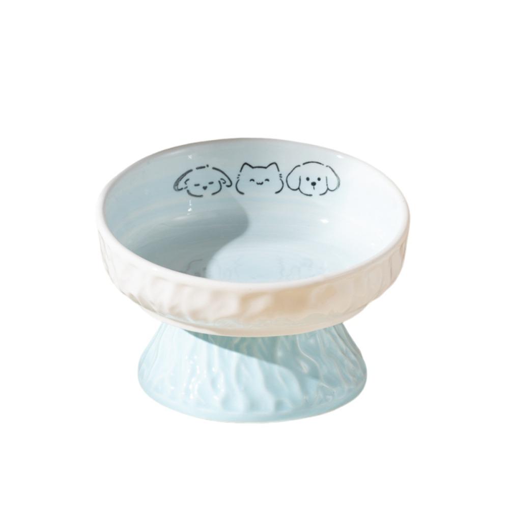 Ceramic Elevated Cat Bowl Anti-Vomiting Raised Pet Feeder Pet Food Water Bowl Pet Supplies