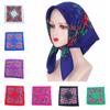 Ethnic Style Rose Flower Print Head Scarf Polyester Square Shawl New Headwraps