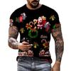 Trend Fashion Funny Santa Claus Graphic T Shirts for Men Personality Leisure Holiday Printed Round Neck Short Sleeve Tees Tops