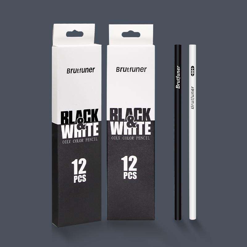 Brutfuner 12 шт./компл. черно-белый угольный карандаш для эскизов, стандартный карандаш для эскизов, набор карандашей для рисования, принадлежности для художественной живописи