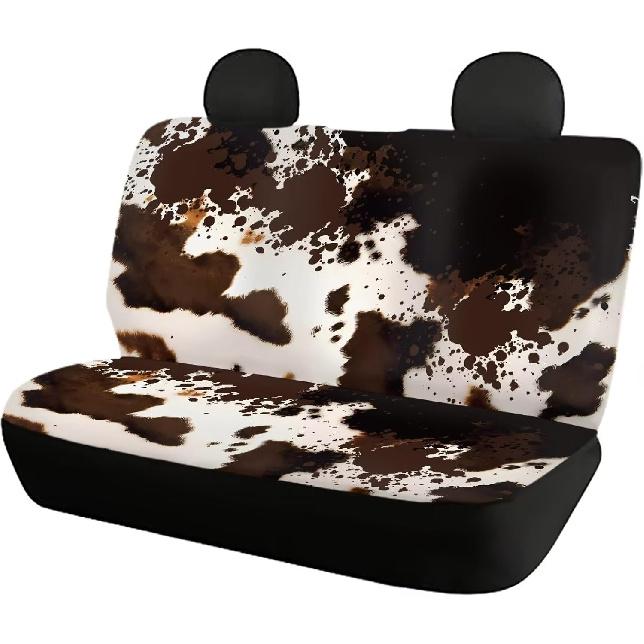 Чехлы на автомобильные сиденья с принтом коричневой коровы, 4 шт., Чехлы на передние и заднее сиденья автомобиля, Универсальные эластичные подушки на сиденья автомобиля, Защита салона автомобиля
