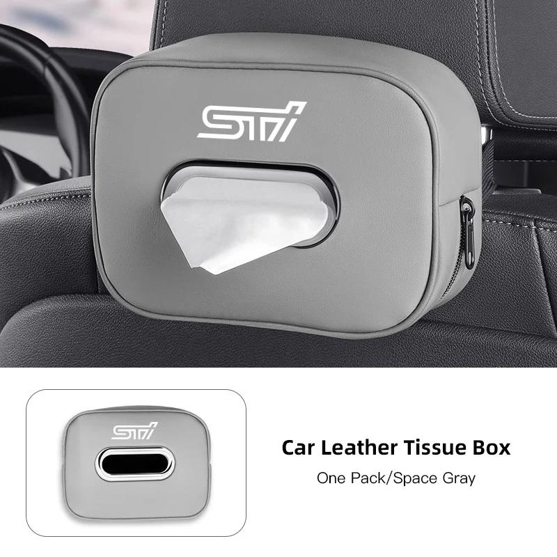 High-capacity Car Interior Tissue Box Kleenex Storage Bag Accessories For Subaru STI Forester Impreza Legacy Outback XV BRZ WRX ss1