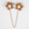 2Pcs Flower Curtain Tiebacks Handmade Boho Style Sunflower Curtain Holdbacks Linen Window