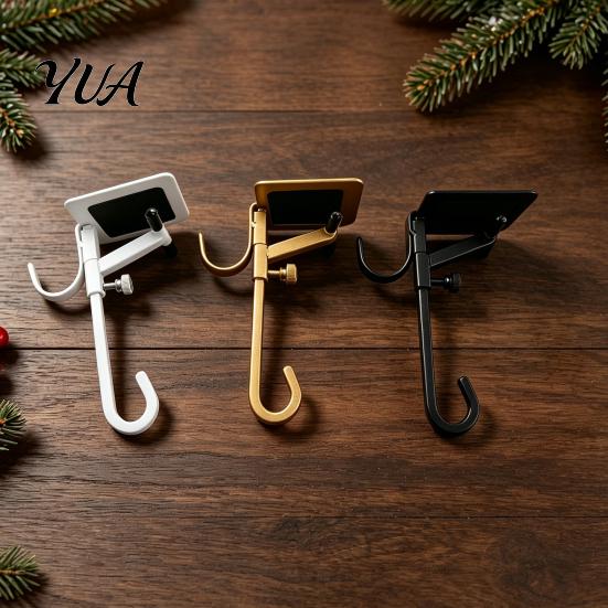 Heavy Duty Metal Hook Garland Stocking Hanger, Adjustable No Drilling Christmas Hook, Fireplace Hanger Wreath Holder for Decor Over The Door