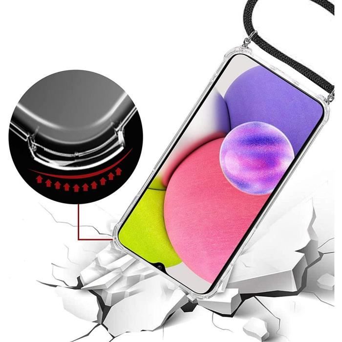 Защитный чехол - PROSHOP - Samsung Galaxy A03S - Мягкий - Ударопрочный - Красный с шнурком
