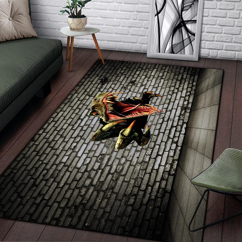 3D динозавр Юрского периода Дракон узор декоративный квадратный ковер современный дом гостиная пол матовый ковер для спальни художественный коврик для плаката